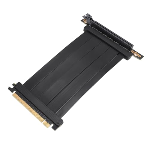 ASHATA Gaming PCI E X16 4.0 Schwarzes Extender Riser Kabel, 90° Hochgeschwindigkeits Grafikkarte, Abgeschirmte Vertikale Installation, GPU Verlängerungskabel für RTX3090 RTX3080ti RTX3080 von ASHATA