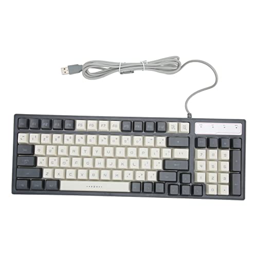 ASHATA Gaming-Tastatur, RGB-LED-Hintergrundbeleuchtung, Mechanische, Langlebige Tastatur, wasserdichte, Kompakte USB-Folientastatur mit 96 Tasten für Desktop-Computer PC von ASHATA