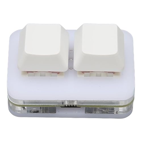 ASHATA Gaming-USB-Tastatur, USB-2-Tasten-Tastatur, Benutzerdefinierte RGB-LED-Hintergrundbeleuchtung, Makro-Programmiertastatur für für OS X für (Weiss) von ASHATA