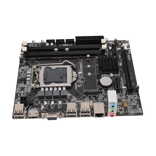 ASHATA H55 Computer Motherboard, Professionelles M.2 NGFF LGA 1156 Steckplatz DDR3, 8 Kanal Speicher, 4 Phasen Stromversorgung, Gaming Motherboard für Generation I3 I5 I7 von ASHATA