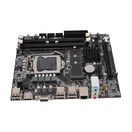 ASHATA H55 Computer Motherboard, Professionelles M.2 NGFF LGA 1156 Steckplatz DDR3, 8 Kanal Speicher, 4 Phasen Stromversorgung, Gaming Motherboard für Intel Core Generation I3 I5 I7 von ASHATA