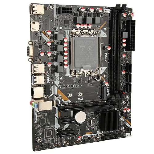 ASHATA H610U LGA 1700 Motherboard, Gaming ATX Motherboard Unterstützung für Intel 12. 13. Generation für Core I3 I5 I7 I9 Dual Channel DDR4 DIMM VGA HD Ausgang PCIe 3.0 X16 von ASHATA