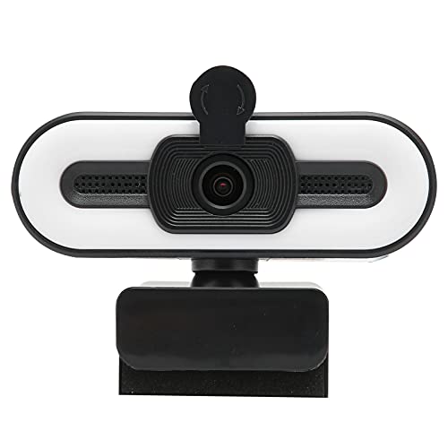 ASHATA HD 1080p-Webcam, USB 30FPS LED-Licht-Webkamera mit Mikrofon, Laptop-Desktop-Webcam mit Hoher Auflösung für Live-Streaming-Videokonferenzen von ASHATA