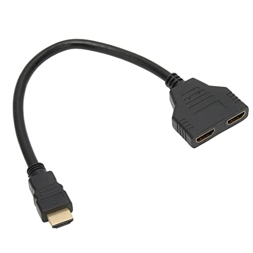 ASHATA HDMI Splitter Adapterkabel, 1 in 2 Ausgang HDMI Stecker 1080P auf Dual HDMI Buchse, HDMI Kabel, HDMI Splitter Adapter für HDTV für Xbox, für DVD Player für PS3 von ASHATA