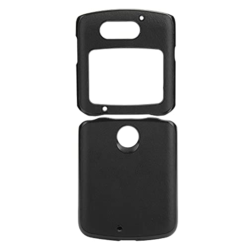 ASHATA Handy-Schutzhülle für Motorola Razr 5G, Zweifarbige Kuhfellmuster-Falt-Handyhülle, Stoßfest Wasserdicht(Schwarz) von ASHATA