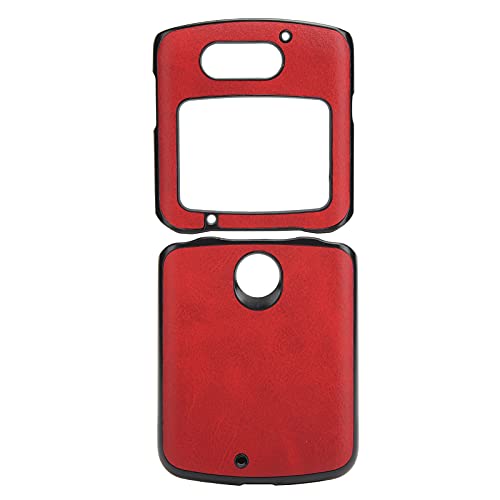 ASHATA Handy-Schutzhülle für Motorola Razr 5G, Zweifarbige Kuhfellmuster-Falt-Handyhülle, Stoßfest Wasserdicht(rot) von ASHATA
