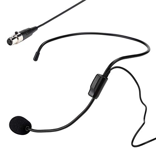 ASHATA Headset- / Headworn-Mikrofon,3-poliges -XLR-Mikrofon TA3F-Stecker Kondensatormikrofon Headset-Kopfmikrofon für Aufführungen, Polizei, Telefonisten usw. von ASHATA