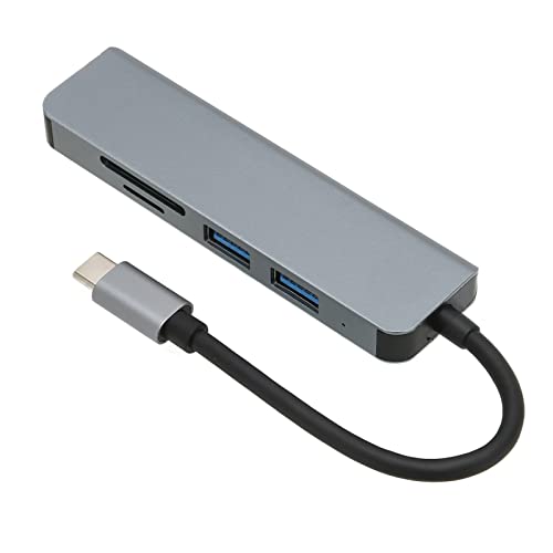 ASHATA Hub, 5-in-1-USB-Hub mit USB 3.0-Anschluss, 2 USB 2.0-Anschlüssen und 2 SD-TF-Kartenleser, Ultradünner 5-Gbit/s-Hochgeschwindigkeits-USB-Multiport-Hub-Adapter für von ASHATA