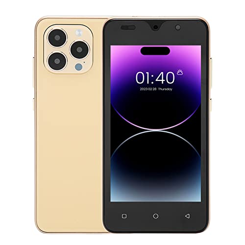 I14 Pro Max Smartphone, 2 GB RAM, 16 GB ROM-Speicher, 3G-Netzwerk-Handy mit WiFi, Bluetooth 5.0 (Gold) von ASHATA