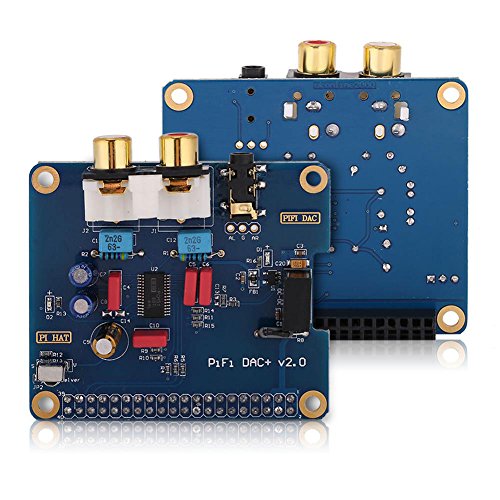 ASHATA I2S-Schnittstelle PiFi DIGI DAC + Digitale HiFi DIGI-Audiokarte für Raspberry PI 3 Modell B/2B/B, vergoldete RCV-Doppelklemme und vergoldete 3,5-mm-Klinkenbuchse von ASHATA