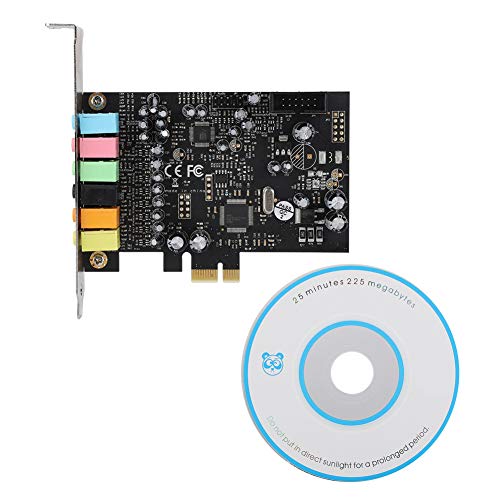 ASHATA Interne Soundkarte, 1 Stück PCI-E 7.1 HiFi High Fidelity 8-Spur Interne Surround PCI-Soundkarte Kompatibel mit 2.1/5.1 Stereo-Surround-Soundsystem-Geräten, Schwarz von ASHATA
