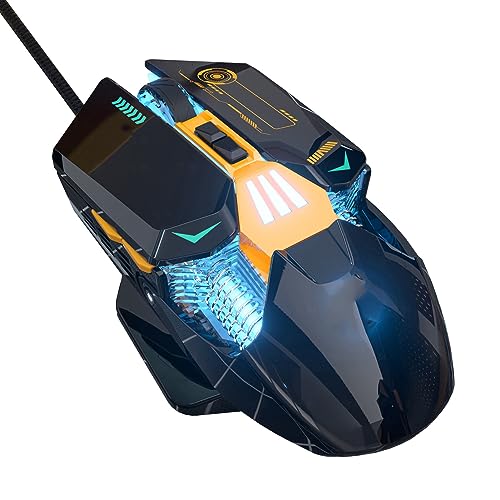 ASHATA Kabelgebundene Gaming Maus, PC RGB Gaming Mäuse, 7200 DPI Kabelgebundene Optische Gamer Maus mit 7 Programmierbaren Tasten, RGB Hintergrundbeleuchtung, Ergonomische Computermaus von ASHATA