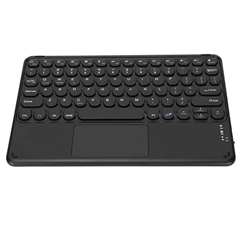 ASHATA Kabellose 10-Zoll-Tastatur, Runde Retro-Touchpad-Tastatur, Runde Retro-Tastenkappe, Ergonomische Magnetische Unterstützung, Touch-Gesten für Windows für IOS, Schwarz von ASHATA