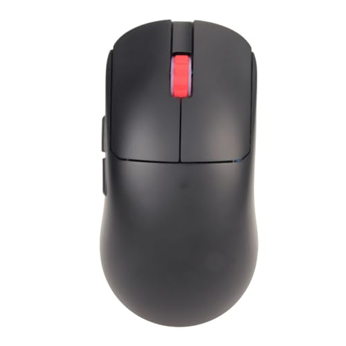 ASHATA Kabellose Gaming Maus, Dual Modus, 2,4 G, Kabelgebunden, 10.000 DPI, Einstellbare Empfindlichkeit, Wiederaufladbare Gaming Maus für Laptop (Black) von ASHATA