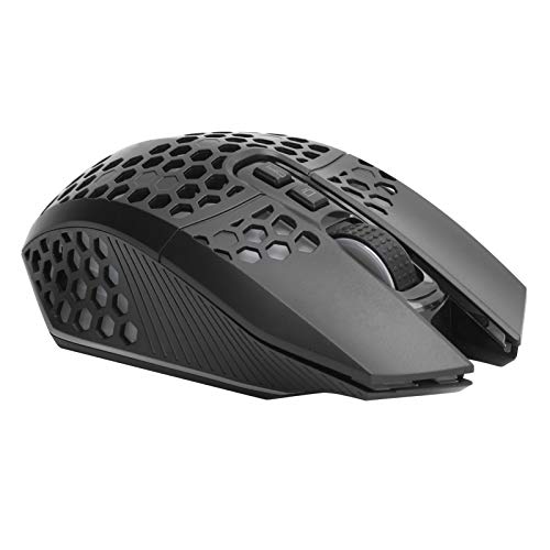 ASHATA Kabellose Maus, 2.4G mit USB-Empfänger,Mute-Lademaus Kabellose RGB Luminous Hollow Gaming-Maus,800-1200-1600 3 DPI Einstellbar,für PC-Laptop-Computer (Schwarz) von ASHATA