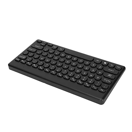 ASHATA Kabellose Tastatur, 2,4 G Tragbare Kabellose Tastatur mit USB-Empfänger, Ultraschlanke Tastatur mit 78 Tasten, Ergonomisches Design, für Computer/Desktop/PC/Laptop (Black) von ASHATA