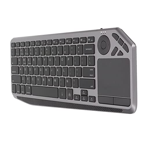ASHATA Kabellose Tastatur mit Touchpad, Bluetooth-Touch-Tastatur, Genaue Cursorsteuerung, 2,4-G-Dual-Mode-Verbindung, Bunte Hintergrundbeleuchtung, TV-Tastatur für Multimedia-Laptop-Tablet von ASHATA