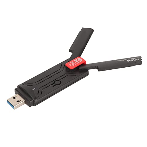 ASHATA Kabelloser USB WLAN Adapter für PC, 1201 Mbit/S WLAN Adapter, Dual Band WLAN Dongle mit Zwei 3 dBi High Gain Antennen, für Desktop Computer von ASHATA