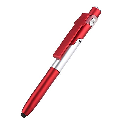 ASHATA Kapazitiver Stift, 4 in 1 Touchscreen Kapazitive Kugelschreiber Mit LED-Licht Für Tablet, Faltbarer Kapazitiver Touch Pen Stylus Stift/Handyhalter Ständer(rot) von ASHATA