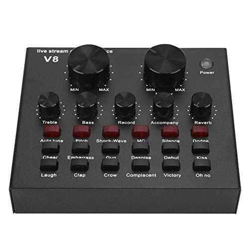 ASHATA Live Sound Card,Tragbar Multifunktionale Live Soundkarte Bluetooth PC Live Sound Voice, Musik Audio Mixer Soundeffekte Liveübertragung Sound Card für Handy Tablet von ASHATA