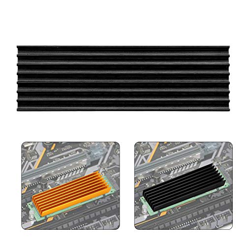 ASHATA M.2 2280 SSD-Kühlkörper, PCIE M.2 SSD 2280 Kühler Kühlkörper Silikon Kühlrippe für Desktop-Computer(Schwarz) von ASHATA