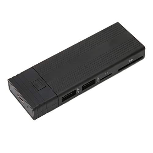 ASHATA M.2 NVME SSD-Gehäuse, USB-C-SSD-Festplattengehäuse, für Tablets, Computer, Spielekonsolen für PS5, Unterstützt USB 2.0, TF-Karte, Speicherkartenerweiterung(Schwarz) von ASHATA