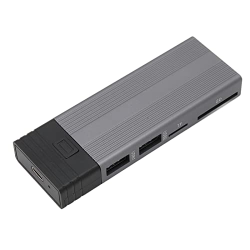 ASHATA M.2 NVME SSD-Gehäuse, USB-C-SSD-Festplattengehäuse, für Tablets, Computer, Spielekonsolen für PS5, Unterstützt USB 2.0, TF-Karte, Speicherkartenerweiterung(Silber) von ASHATA