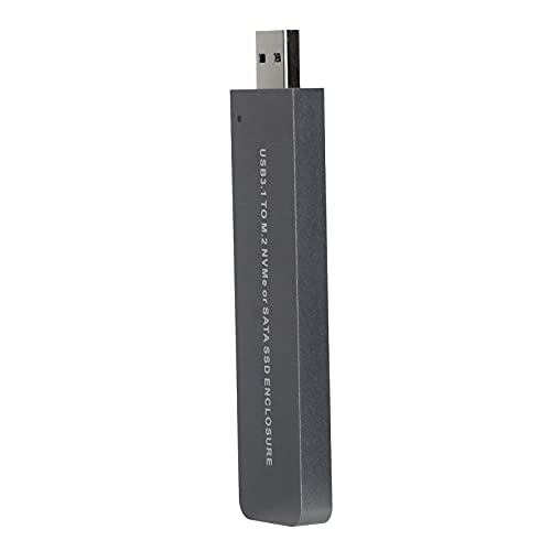 ASHATA M.2 auf USB 3.1 Festplattenleser, USB 3.1 M.2 NVME Festplattengehäuse, Werkzeugloses Dual Protocol M.2 SSD-Gehäuse Externes SSD-Gehäuse von ASHATA