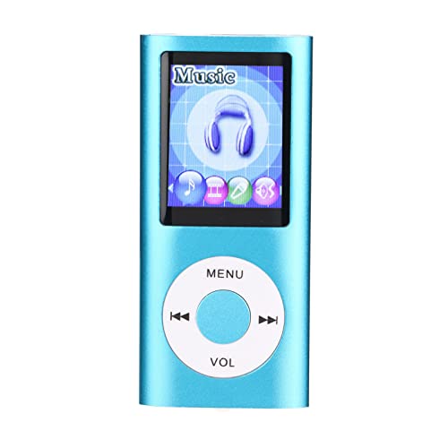 MP3-Player für Kinder, 1,8-Zoll-Farbdisplay, Tragbare Musikwiedergabe 30 Stunden (erweiterbar auf Bis zu 64 GB, Nicht Enthaltene Speicherkarte), Unterstützt Fotobetrachter, Video,(Blau) von ASHATA