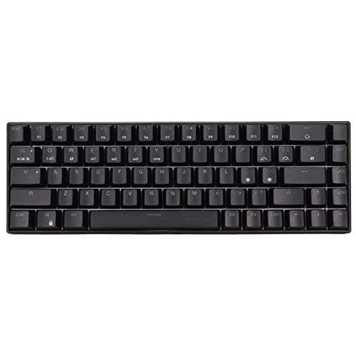 ASHATA Mechanische Gaming-Tastatur, Kabellose 2,4-G-RGB-Tastatur Schwarz 68 Tasten Dynamische Tastatur mit Hintergrundbeleuchtung 3.0/5.0-Tastatur Gaming-Tastatur Kompatibel mit von ASHATA