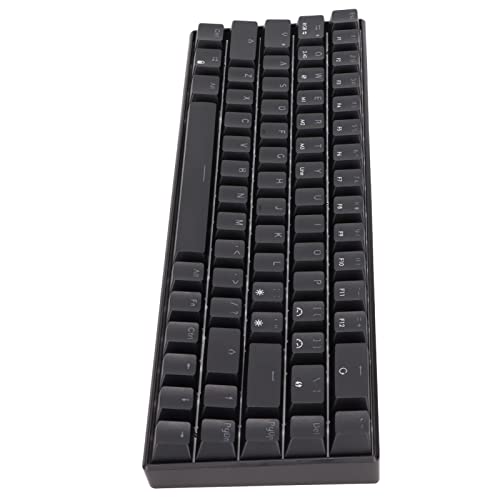 ASHATA Mechanische Gaming-Tastatur, Kabellose 2,4-G-RGB-Tastatur Schwarz 68 Tasten Dynamische Tastatur mit Hintergrundbeleuchtung 3.0/5.0-Tastatur Gaming-Tastatur Kompatibel mit von ASHATA