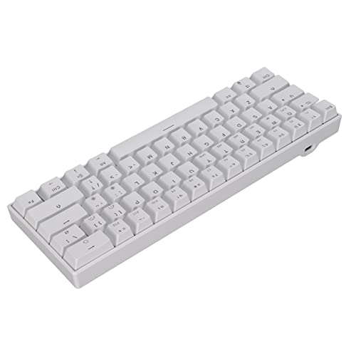 ASHATA Mechanische Gaming-Tastatur,61 Tasten, Kompakte Ergonomische Tastatur,2.4G Wireless, 3.5/5.0,Typ-C-Verbindung,Optionale Tastaturachse,für Wins,für,für IOS (Linearer von ASHATA