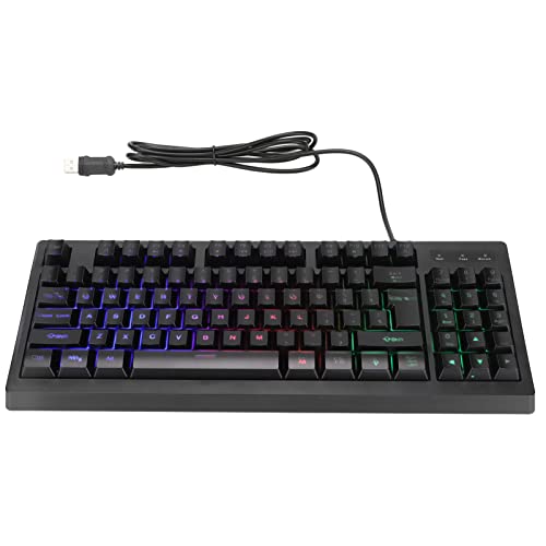 ASHATA Mechanische Gaming-Tastatur,89 Tasten RGB-Hintergrundbeleuchtung USB-Kabelgebundene Tastatur,Bunte Hintergrundbeleuchtung Floating Keycap,für PC-Laptop-Desktop-Computer Gaming-PC von ASHATA