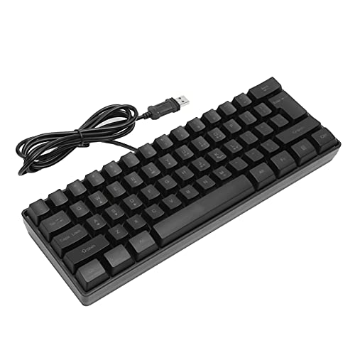 ASHATA Mechanische Gaming-Tastatur RGB-Tastatur mit Hintergrundbeleuchtung 61 Tasten USB-kabelgebundene Gaming-Tastatur Plug & Play für PC Laptop Desktop Tablet Computer für Schwarz von ASHATA