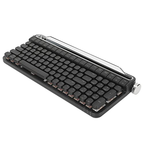 ASHATA Mechanische Schreibmaschinentastatur mit Rotem Schalter, 100 Tasten, RGB-Hintergrundbeleuchtung, Retro-Bluetooth-Gaming-Tastatur, Tastatur für Windows für Android für IOS (Schwarz) von ASHATA