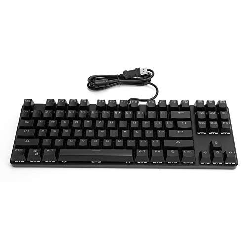 ASHATA Mechanische Tastatur, RGB Entertainment Gaming-Tastatur mit Gemischtem Licht, 87 Tasten Blue Switch Gaming-Tastatur für PC-Gamer-Computer (Schwarz) von ASHATA