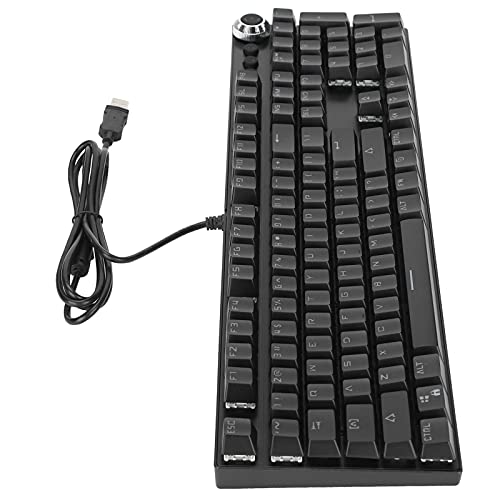 ASHATA Mechanische Tastatur,Wired Gaming Support Hintergrundbeleuchtung Grüne Axis Tastatur mit 104 Tasten,Wired Keyboard mit Ergonomischem Design für Desktop PC Games Office von ASHATA