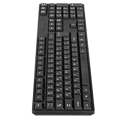 ASHATA Mechanische Tastatur für Arabisches Englisch, Ergonomisches Design Langlebige, Kabelgebundene Mechanische Tastatur für Arabisches Englisch mit USB für PC-Laptops von ASHATA