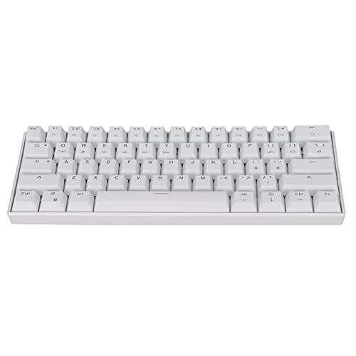 ASHATA Mechanische Tastatur mit 61 Tasten, Gaming-Tastatur 3 Modi Kompakte, Ergonomische Gaming-Tastatur, Unterstützt Kabelgebundene Verbindung, 2,4-G-Wireless, BT 3.5/5.0 und (Blauer von ASHATA