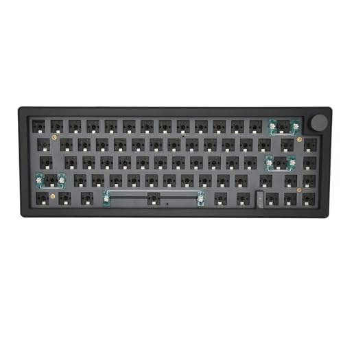 ASHATA Mechanische Tastatur mit RGB Knopf, 65% Gaming Tastatur, 67 Tasten, Hot Swap fähige Kompakte Mechanische Tastatur 2,4 G BT5.0 USB C, Kabelgebunden, Barebone Tastatur, DIY Kit (Schwarz) von ASHATA