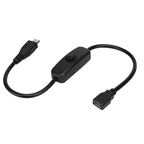 ASHATA Micro USB Kabel, Micro USB Buchse zu Stecker Verlängerungskabel mit 501 Tasten Schalter für Raspberry Pi, Micro USB Kabel mit Tasten Schalter Micro USB Stecker und Buchse Verlängerungskabel von ASHATA