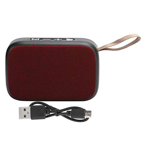 ASHATA Mini-Bluetooth-Lautsprecher, tragbarer drahtloser Stereo-USB-Mini-Sound mit FM-Radio, Subwoofer für Dusche, Raum, Fahrrad, Auto(rot) von ASHATA