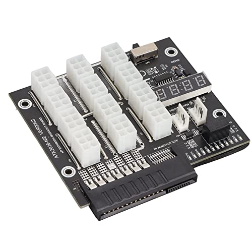 ASHATA Mining-GPU-Board, 12-Port-6-Pin-LED-Spannungsanzeige, 6-Pin-Netzteil-Board-Adapterkonverter, 2200-Watt-12-V-Leistungsmodul, 800-W-Netzteil-Board für GPU von ASHATA