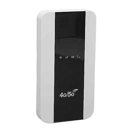 ASHATA Mobiler WLAN Hotspot, Mobiler 4G LTE WLAN Hotspot mit SIM Kartensteckplatz für Unterwegs, Tragbarer WLAN Router mit LED Anzeige, Verbindet Bis zu 10 Geräte (EU-Version) von ASHATA