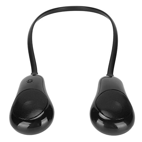 ASHATA Nackenbügel-Bluetooth-Lautsprecher, Drahtloser Tragbarer Freisprechlautsprecher, Echter 3D-Stereo-Sound um Den Nackenlautsprecher, Tragbarer Nacken-Bluetooth-Soundwear für Zuhause und(Schwarz) von ASHATA