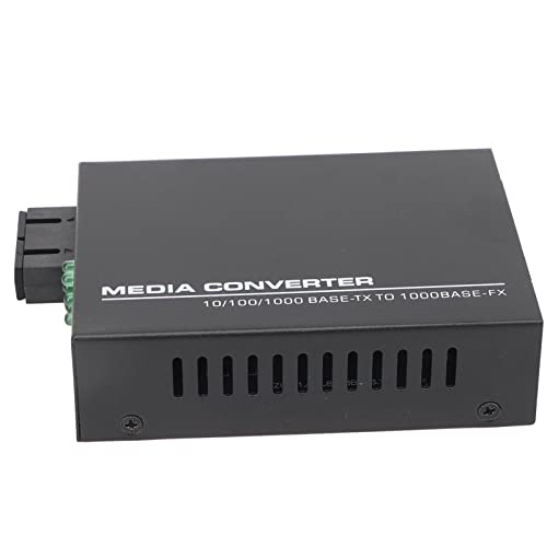 ASHATA Optischer Transceiver, Ethernet Switch Konverter 1000 Mbit/s SC 2 Fiber Multimode RJ45 Fiber Transceiver (EU-Stecker) von ASHATA