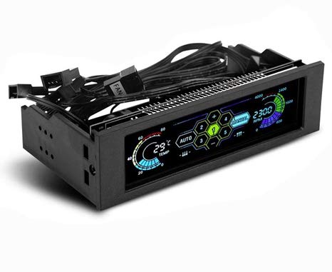 ASHATA PC-Computer-Lüftersteuerung, LCD-Frontplatten-5-Wege-Lüftertemperaturregler, CPU-Temperatursensor-Computerkühleinheit ASHATA PC-Computer-Lüftersteuerung, LCD-Frontplatten-5-Wege-Lüftertemperaturregler, CPU-Temperatursensor-Computerkühleinheit von ASHATA