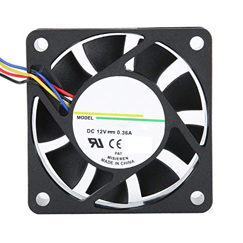 ASHATA PC-Gehäuselüfter, 60 X 60 X 15 Mm Lüfter, 5400 U/Min 38 DB Geräuscharm 12 V 0,36 A Kühler Kühlkörper für Computer-CPU, Schwarz von ASHATA