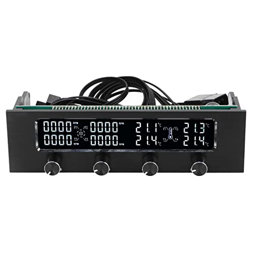 ASHATA PC-Lüftersteuerung 4 Lüfter, Lüftergeschwindigkeitsregler für CPU-Gehäuse, CPU-Temperatursensor mit Schraubenaufklebern, Grafik-CPU-Kühlthermostat von ASHATA