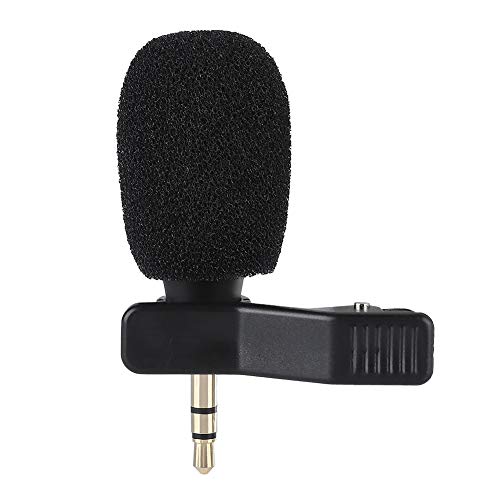 ASHATA PC Mikrofon,Tragbar Mikrofon HD-Sound 3.5mm Klinke Mikrofon Aluminium Microphone,Lavalier Mikrofon Kondensator Mikrofon für Handy PC Tablet Diktiergerät usw. von ASHATA